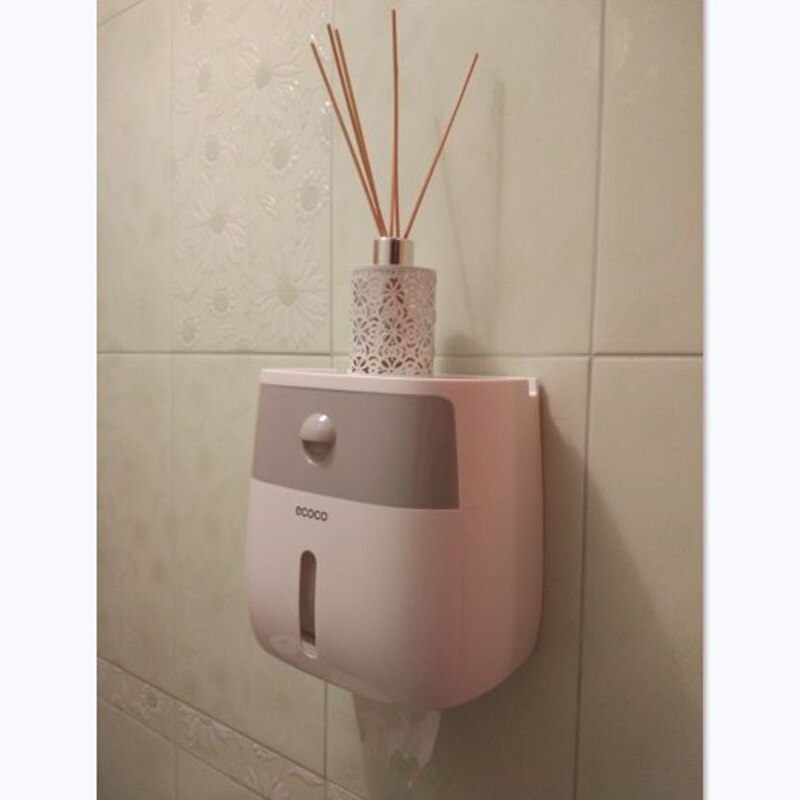 Waterproof Wall Mount Toilet Paper Holder Storage Towel Bathroom Tissue Paper Box Rack Bathroom Toilet Tissue Tube Storage Box