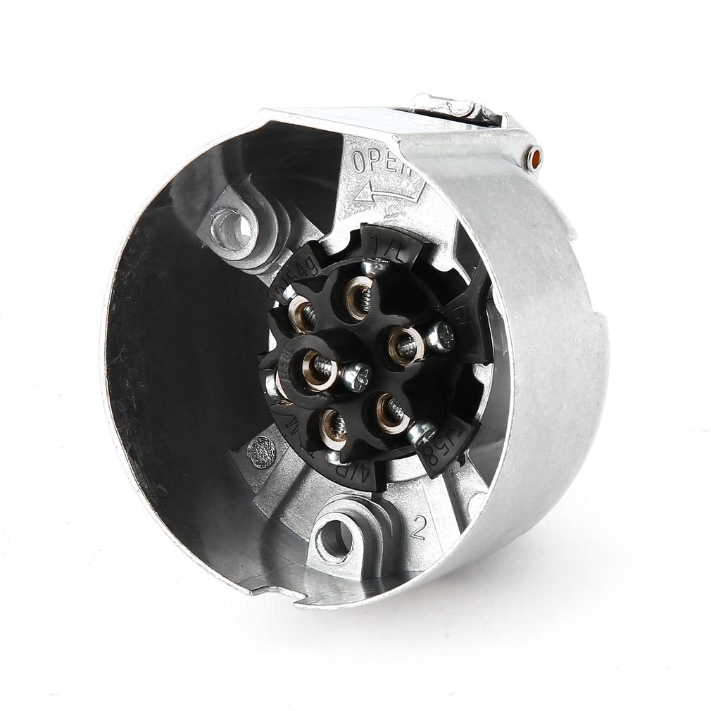 7-Pin Connector Trailer Socket Heavy-Duty Round Wiring Socket 12V Towbar Towing Caravan Truck Socket Car Accessories