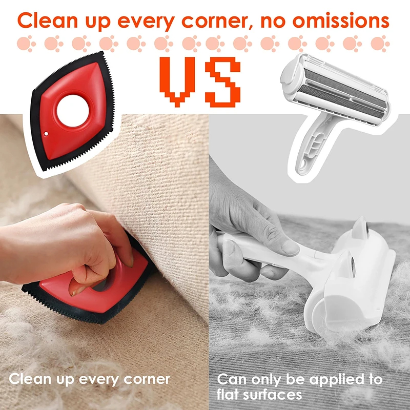 4 Modes Pet Hair Remover Comb Brush Dog Cat Hair Detailer Cleaning Tool Carpet Sofa Cloth Car Seat Rubber Reusable Pet Combs