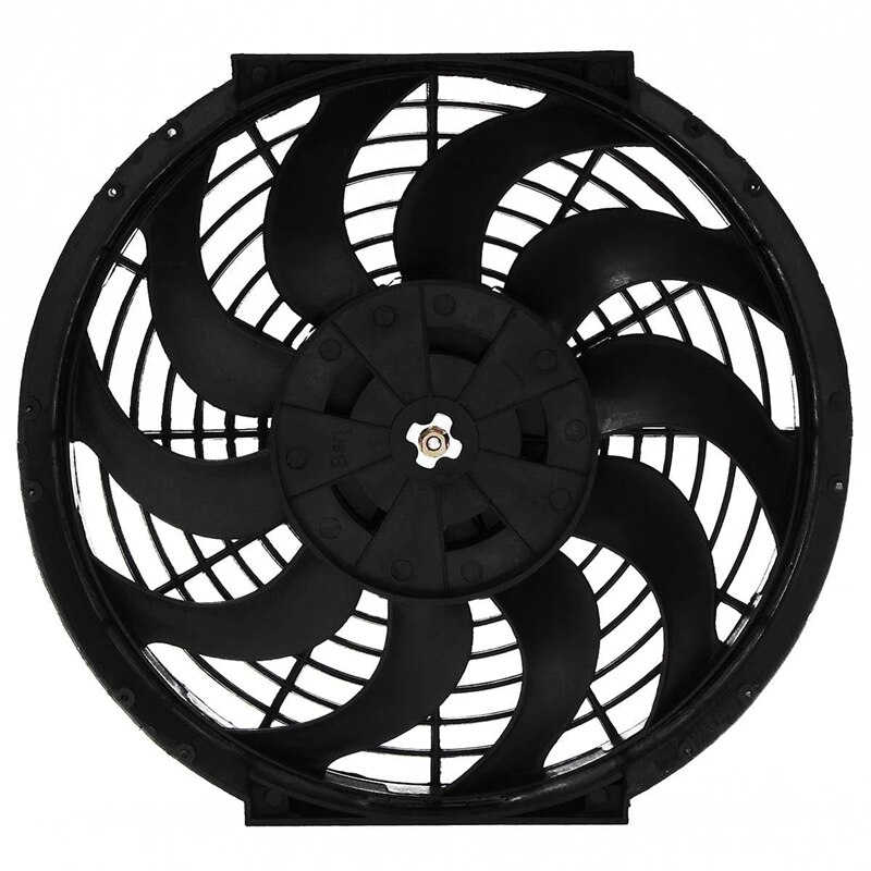 Aire acondicionado Universal para coche, 12 pulgadas, 12V, 80W, 2100RPM, refrigeración electrónica, ventilador Delgado, Kit de refrigeración eléctrica de hoja curva