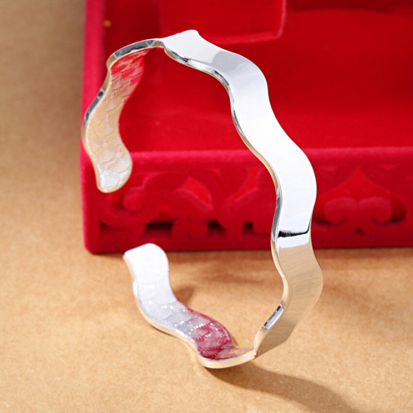 La nouvelle princesse tempérament belle argent bracelets brillant bohème rétro vague eau ondulations bijoux