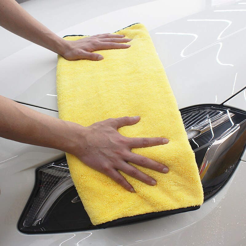 Toallas de microfibra de felpa para el cuidado del coche, paño de limpieza grueso y fuerte,