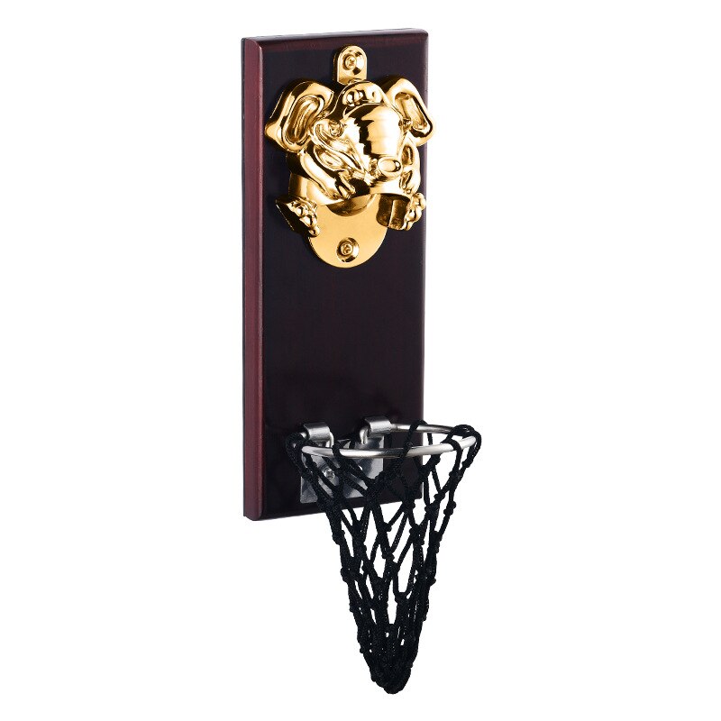 1Pc Wijn Bier Flesopener Muurbevestiging Fles Basketbal Flesopener Met Embedded Magnetische Cap Catcher In Effen Opener: Gold