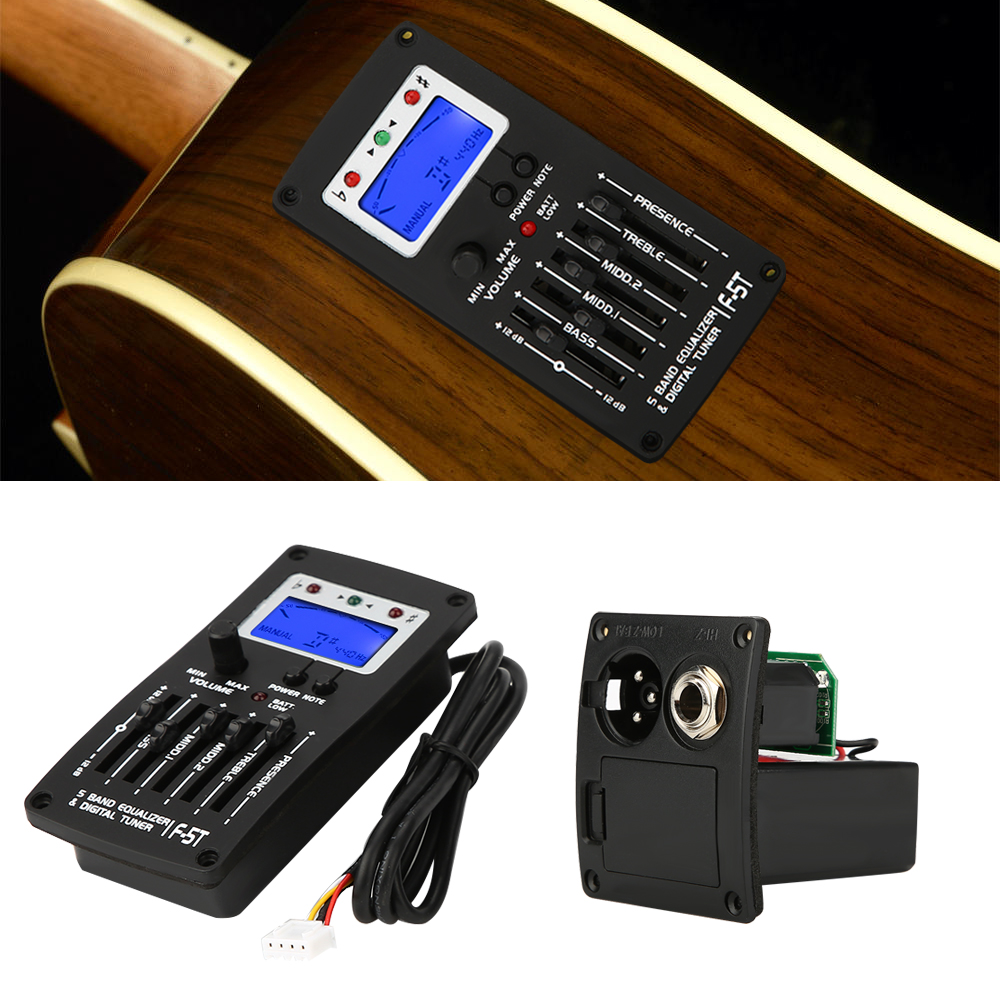 F-5T 5Band Equalizer Digitale Tuner Pick-Up Voor Elektrische Akoestische Klassieke Gitaar