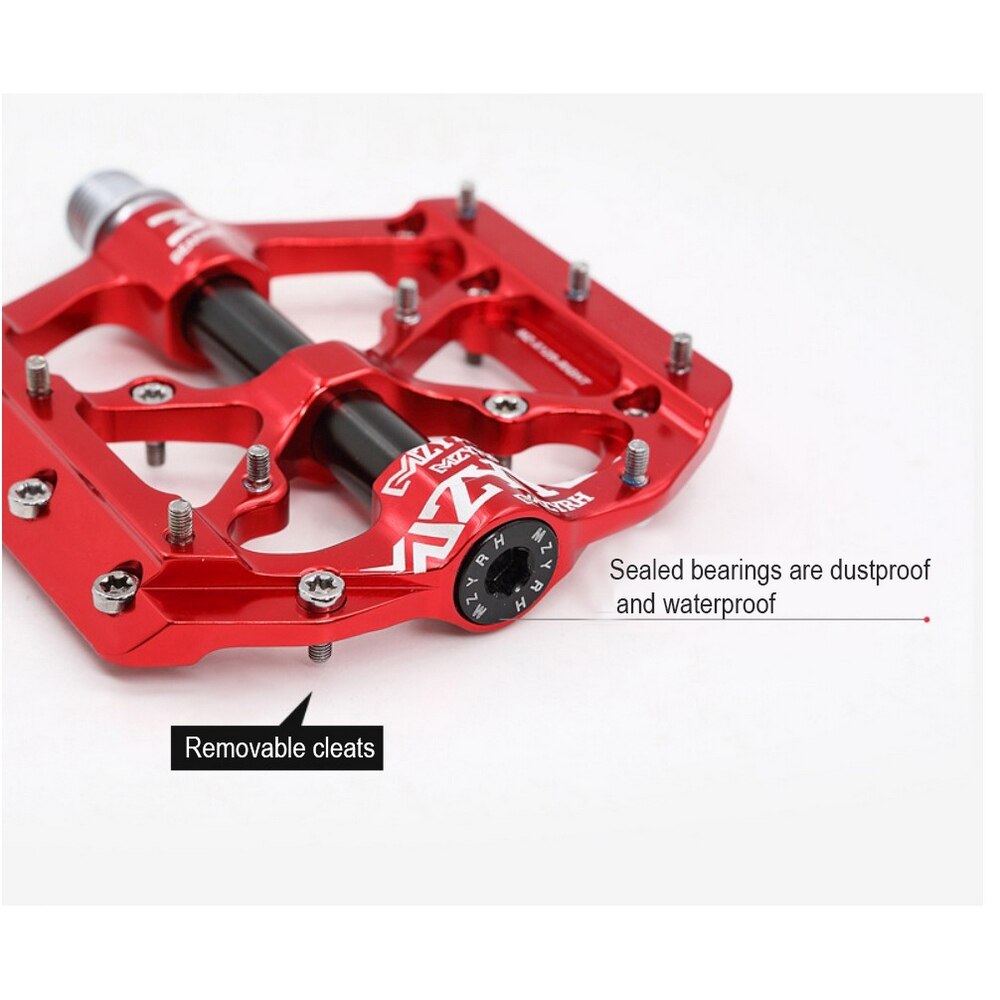 MTB Road Bike 3 Bearings Mountain Bike Pedals Platform Bicycle Flat Alloy Pedals 9/16" Pedals Cycling Non-Slip Alloy Flat Pedals