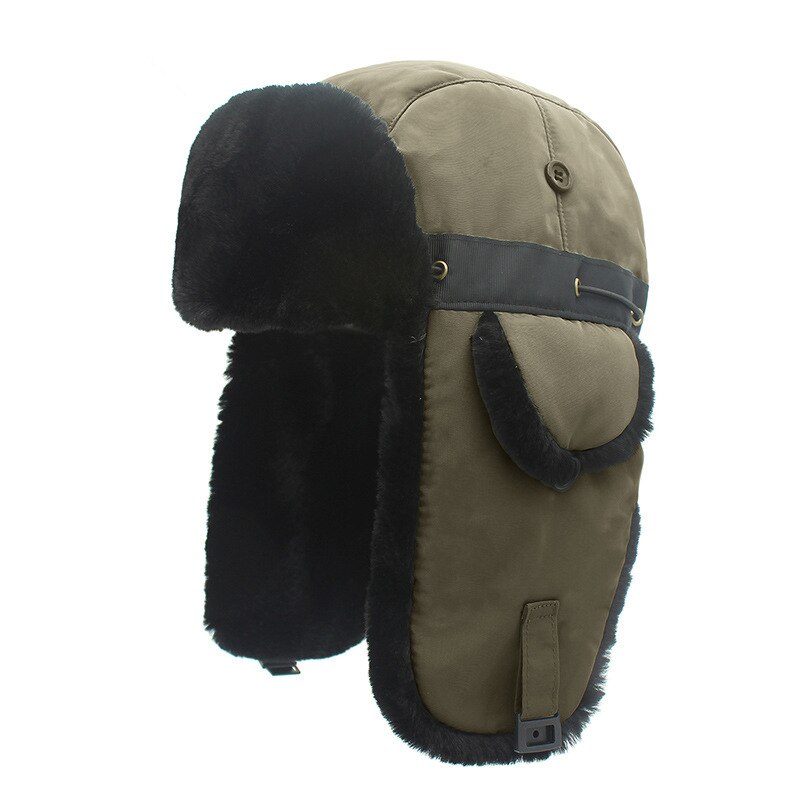 Gorros de invierno para hombre bombardero sombrero de piel rojo cálido gorra a prueba de viento mujeres grueso tartán ruso Ushanka sombrero: 4