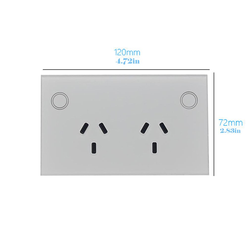 Touch Double GPO Glass Panel Power Point Wall Outlet Socket Switch 10AMP mobile phone control socket