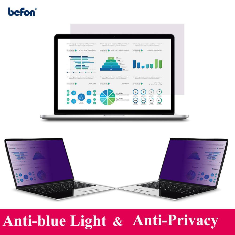 Befon 13.3 tommer privatlivsfilter anti-blåt lys skærm beskyttende film til widescreen 16:9 laptop notebook skærmbeskytter