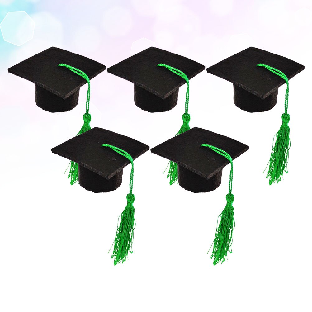 Couverture de bouteille de bière 5 pièces, Mini décoration créative pour remise de diplôme: Green