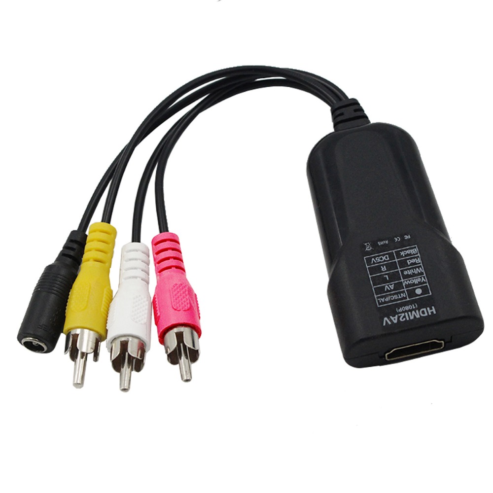 IHDMI-kompatibel zu RCA Audio Video Konverter, HDMI-kompatibel zu Älteren TV Adapter für TV, VHS VCR, DVD recorder