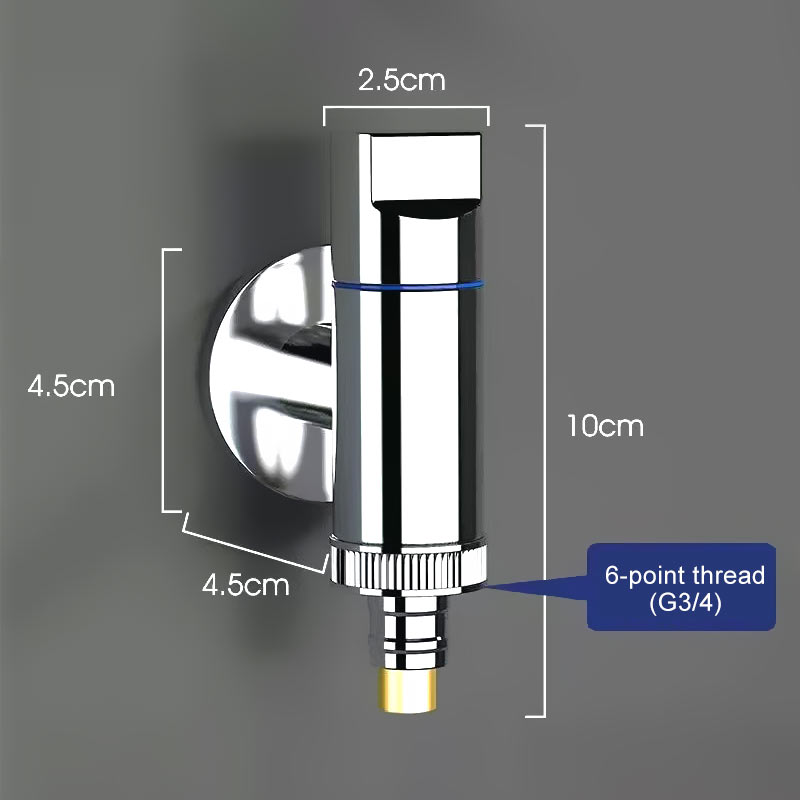 G1/2 Rubinetto per lavatrice Ottone Doppia uscita Acqua Arresto automatico dell'acqua Valvola ad angolo di apertura rapida G3/4 Accessori per il bagno: WHITE