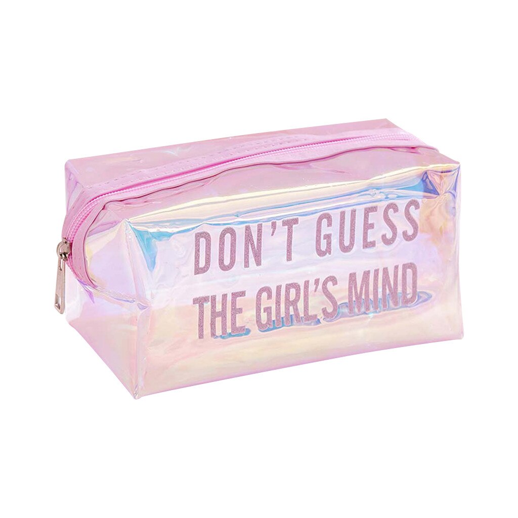 Transparent Large Capacity Pencil Case Big pencil bag kawaii Makeup Bag Stationery Storage Clear Pencil Pouch Makeup Storage Bag: PK