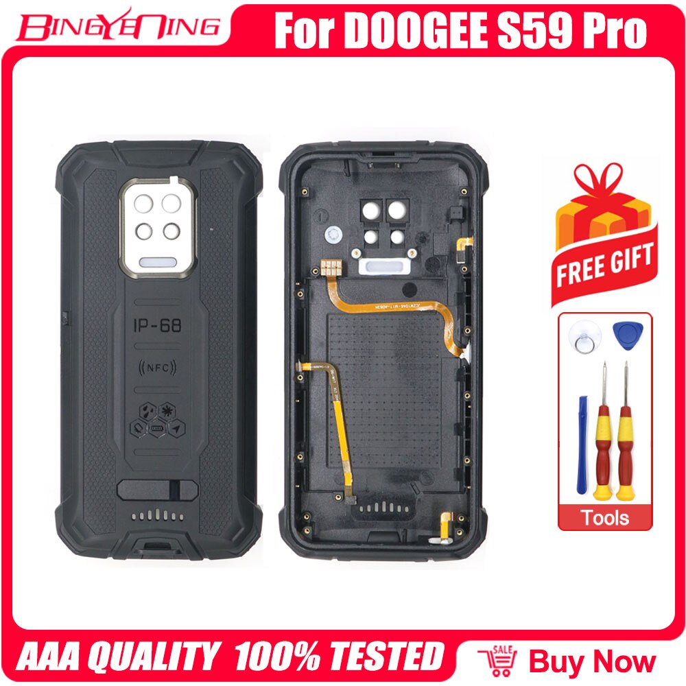 DOOGEE – couvercle de batterie pour S59 Pro, coque arrière originale, avec câble d'empreinte digitale, câble de Microphone, verre d'appareil photo, nouveauté 100%