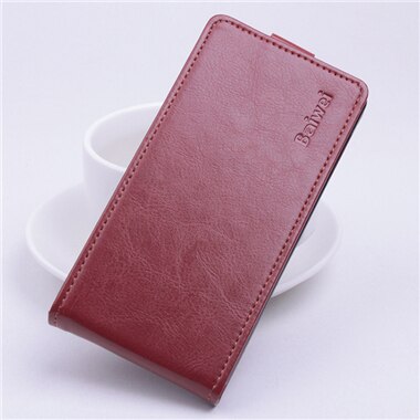 9 colors Flip Leather Cover Case for Lenovo Vibe P1M P1ma40 P1mc50 5.0 inch Vertical Back Cover Open Up and Down: Brown