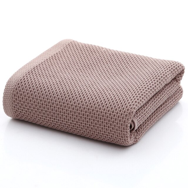 Toalla de gofrado de , accesorios de baño, toalla absorbente de color sólido, fuerte, después del ejercicio, 70x140cm: 34x34cm / Brown