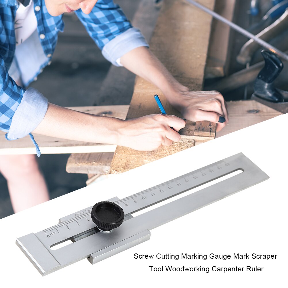 Screw Cutting Marking Gauge Mark Scraper Tool Woodworking Carpenter Ruler