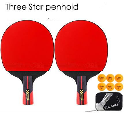 [TB06]Straight shot horizontal shot double shot 2 only four six stars beginner ppq anti-adhesive racket single shot: 3 star penhold