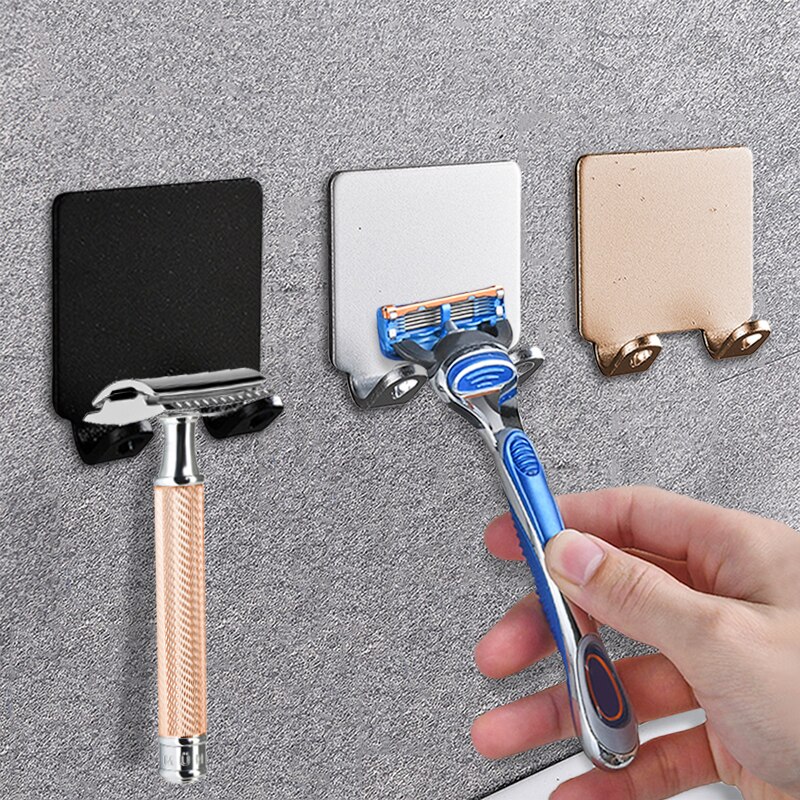 Soporte para maquinilla de afeitar para hombre, gancho de almacenamiento, estante de pared para baño, accesorios de cocina y pared, 5 piezas