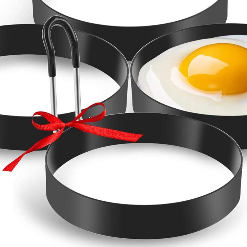Eieren Ringen, 4 Pack Rvs Ei Koken Ringen, Pannenkoek Mal Voor Frituren Eieren En Omelet