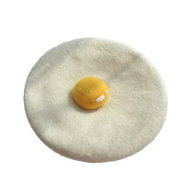A poached egg ~ manual wool felt lovely Japanese egg yolk beret The painter hat getting autumn and winter