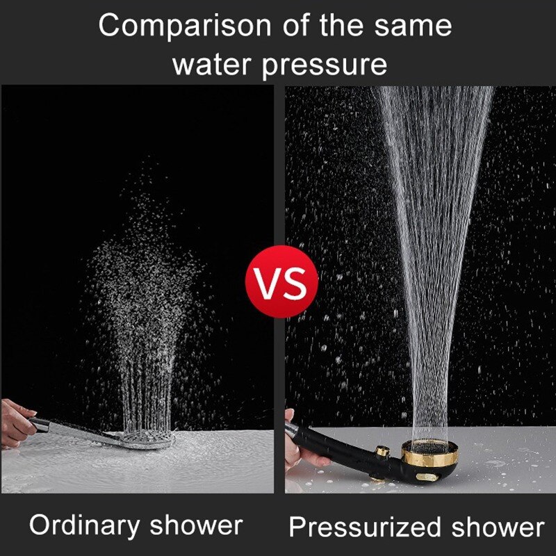 High Pressure Upgrade Shower Head 3 Modes Handheld Adjustable Water Saving ShowerHead Pressurized Spray Nozzle Bathroom Supplies