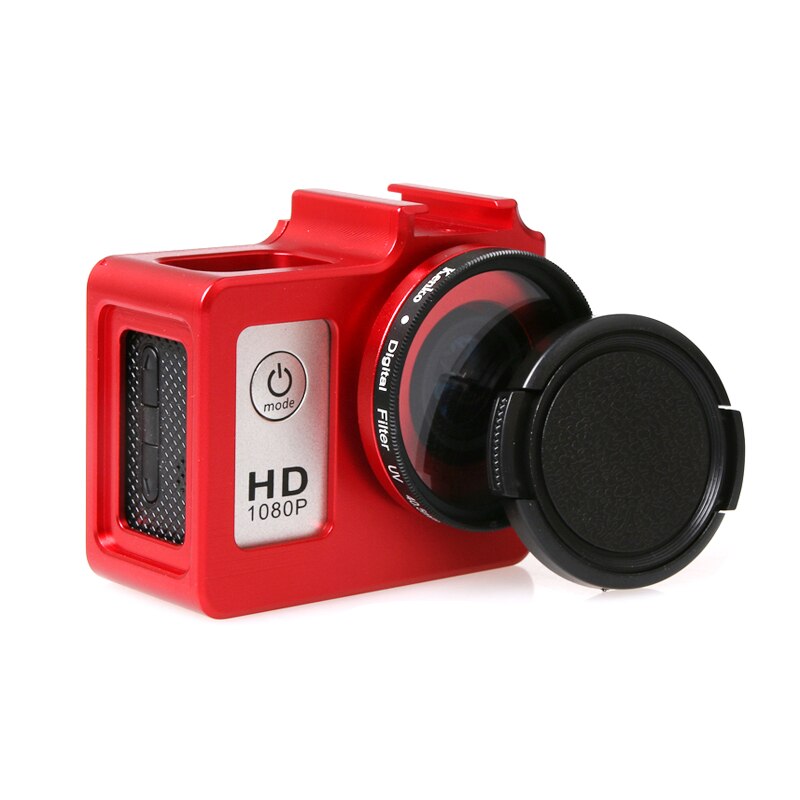 De aleación de aluminio de SJ4000 Carcasa protectora de Metal marco + filtro UV para SJCAM SJ4000 WIFI SJ6000 SJ7000 H9 accesorio