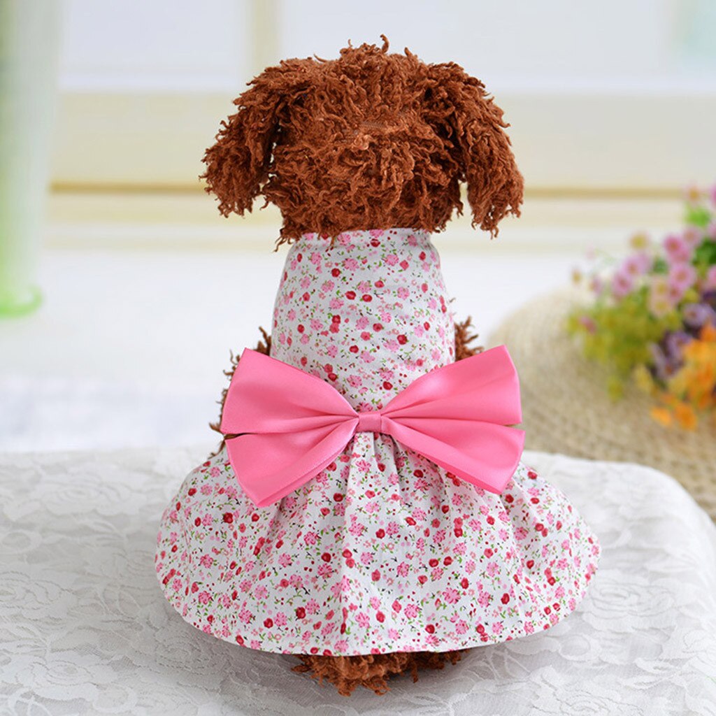 Hond Kleding Voor Kleine Honden Luxe Hond Puppy Zomer Dieptepunt Shirt Jurk Kleding Shirt Kat Strikje Jurk Ubranka dla Psa: PINK / XS