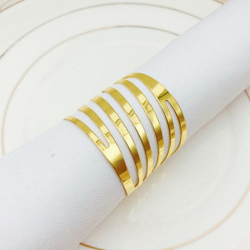 6Pcs Terug Patroon Bruiloft Servetringen Tafel Decoratie Holle Familiebijeenkomsten Dagelijks Gebruik Servet Gesp Houder