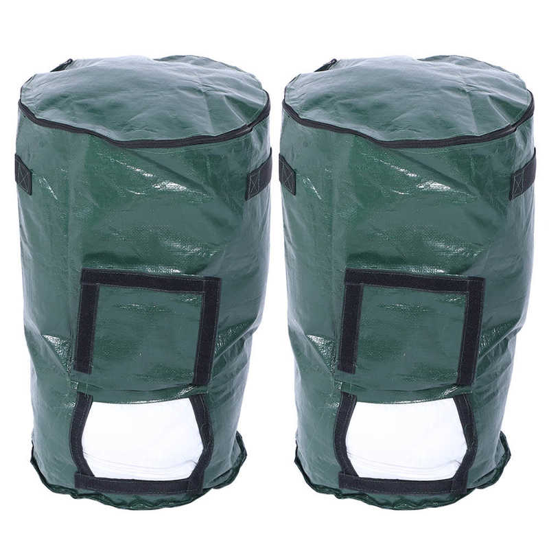 2Pcs 15 Gallons Home Yard Planting Rubbish Bag Reusable Garden Lawn Patio Leaf Waste Bags Laundry Container Garden Supplies