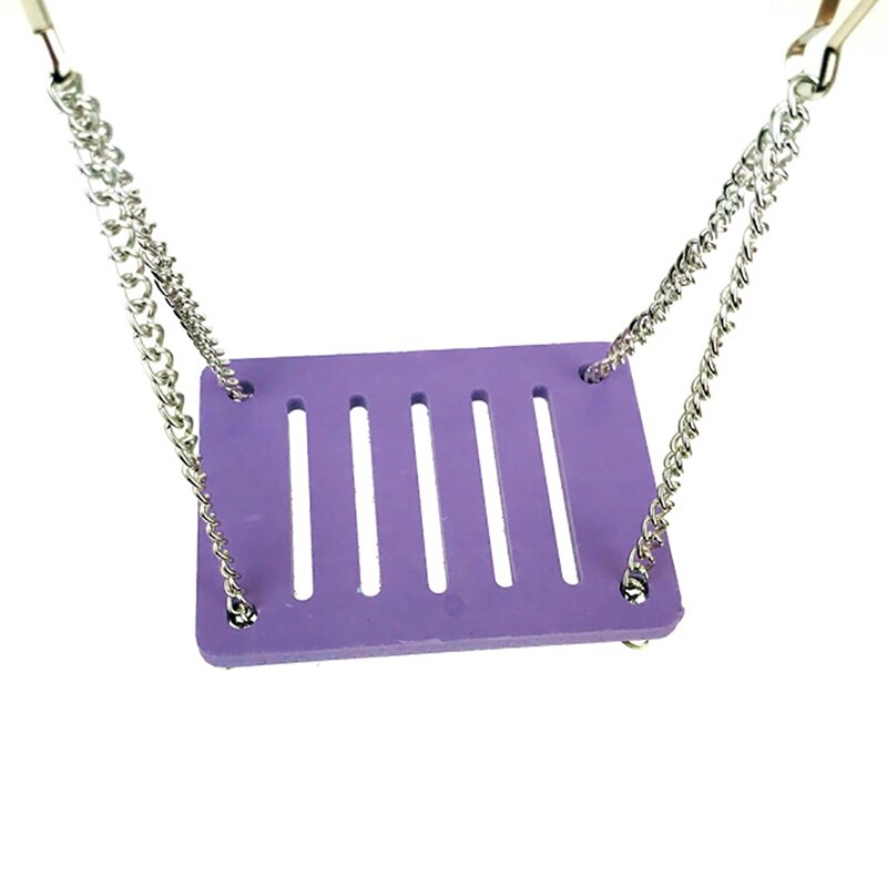 Cute Parrot Hamster Swing Hanging Gadget Cage Hamster Toy Chinchilla Amuse Mouse Pet Bridge Accessories Supplies: Purple