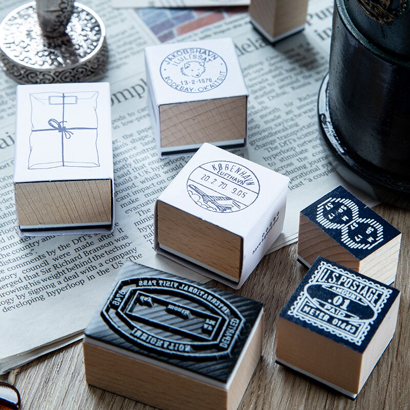 8PCS/LOT stamp collector's notes series stamp DIY wooden rubber stamps for scrapbooking stationery scrapbooking standard stamp