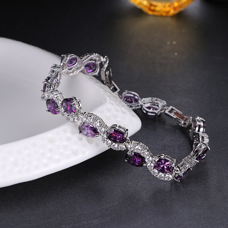 Emmaya Mode Paars Zirkoon Armbanden Mode Bruiloft Sieraden Voor Vrouwen