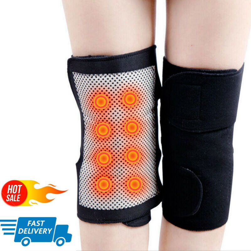 2 Pcs Knie Pad Toermalijn Zelf Verwarming Magnetische Therapie Knie Ondersteuning Belt Brace Volwassenen Vrouwen Mannen Artritis Brace Protector