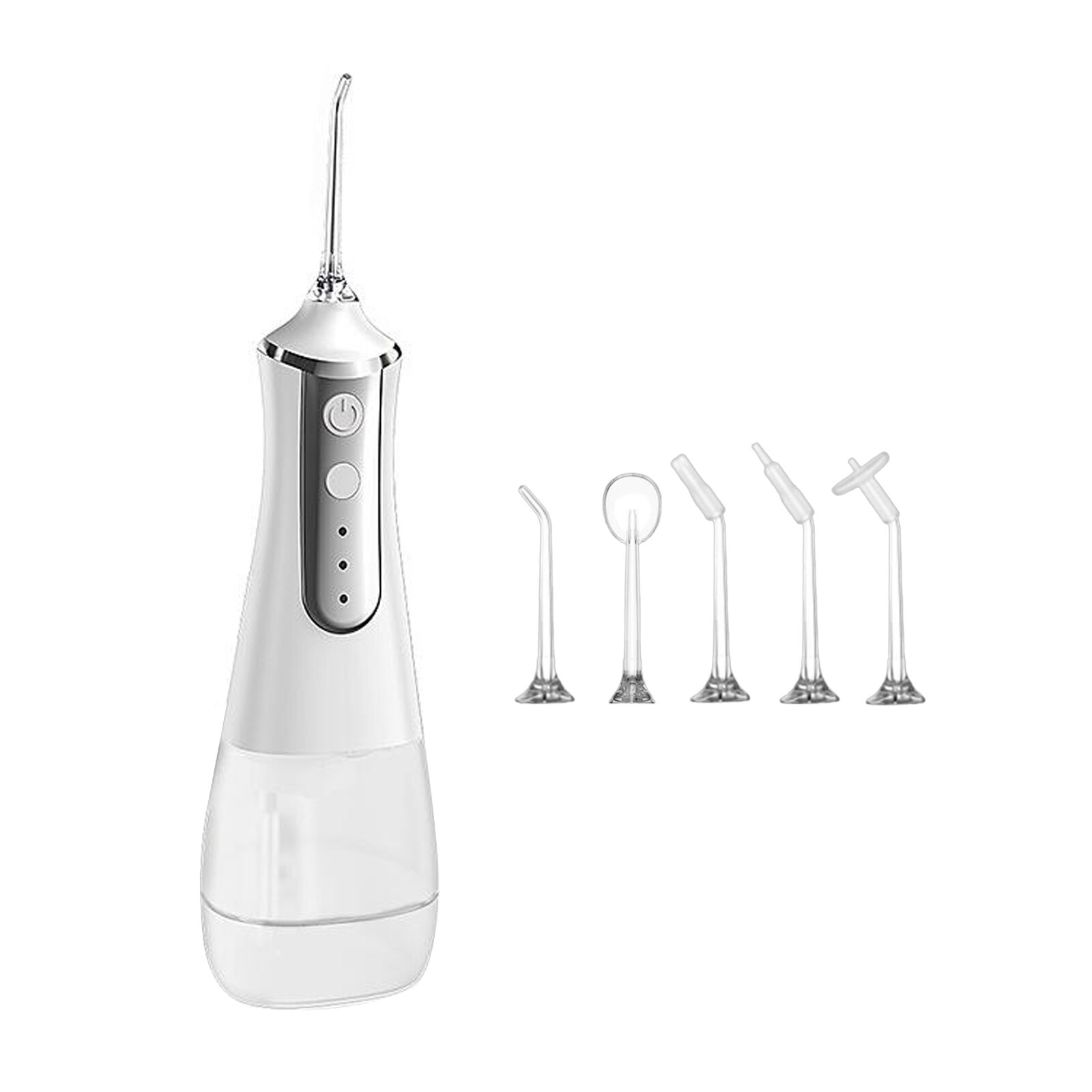 Electric Water Floss Teeth Cleaner 350ML Oral Irrigator Rechargeable 3 Modes: White