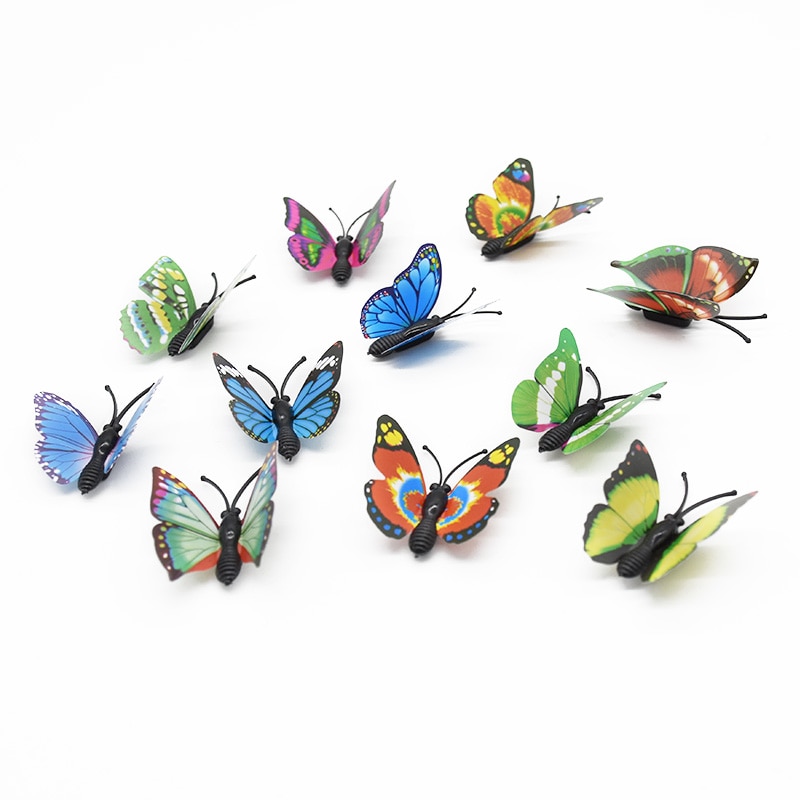 20 stykker kunstig sommerfugl 4cm 6cm 7cm boligindretning tilbehør hovedbeklædning væg klistermærker slik æske scrapbooking baggrund
