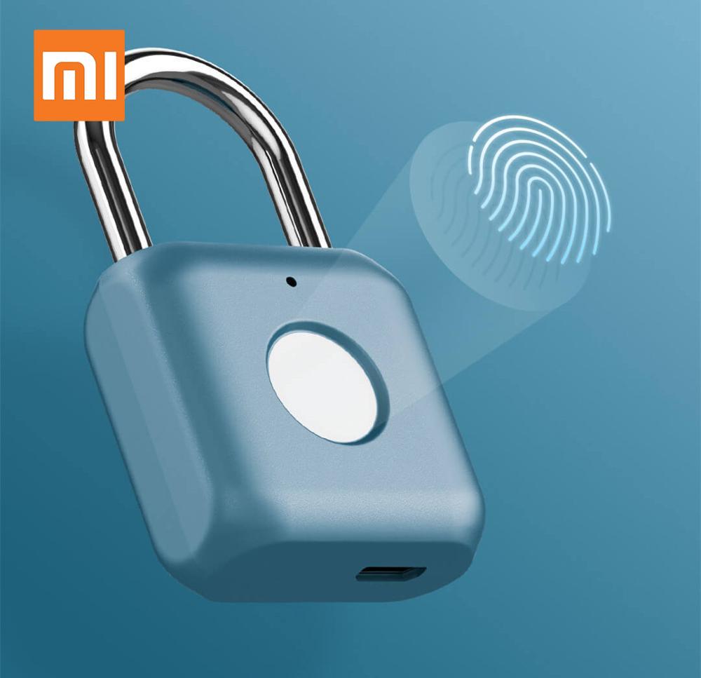 Xiaomi-cerradura inteligente con huella dactilar para puerta, candado antirrobo con carga USB, sin llave, con estuche de viaje para cajón, modelo Kitty Mijia