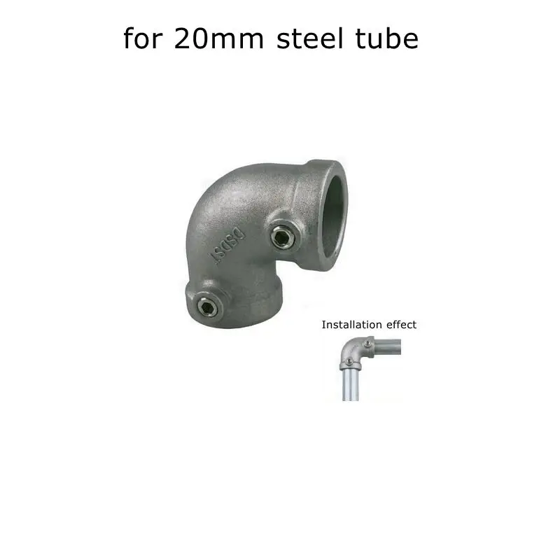 Conector de aleación de aluminio, Base en T de codo, accesorio plano tridimensional, sujetador de conexión, piezas de estante de tubo de acero de 20mm