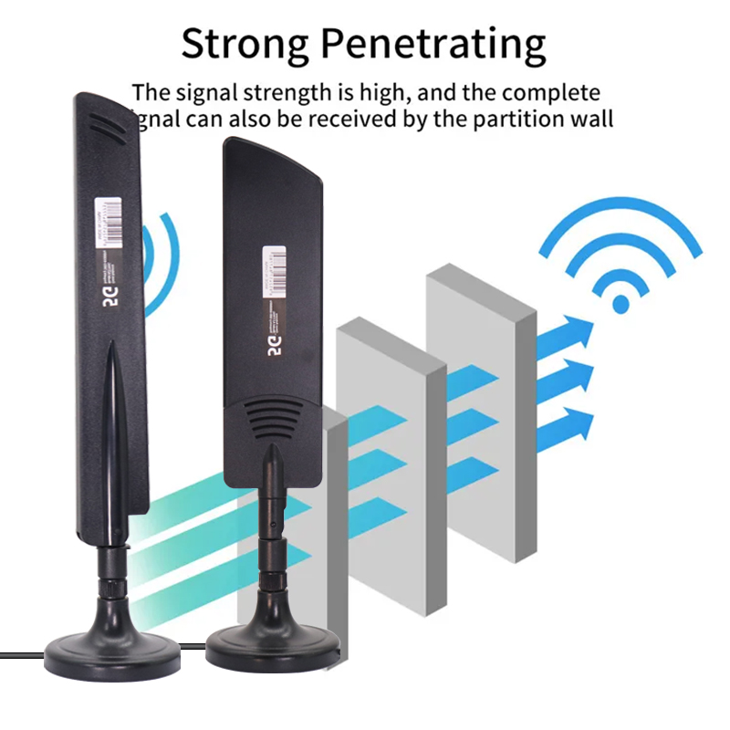 Fuldbånds 5g wifi-routerantenne 18 dbi booster indendørs 4g 3g 2g gsm mobilnetværkssignalforstærker omni-antenne  ts9 sma rpsma