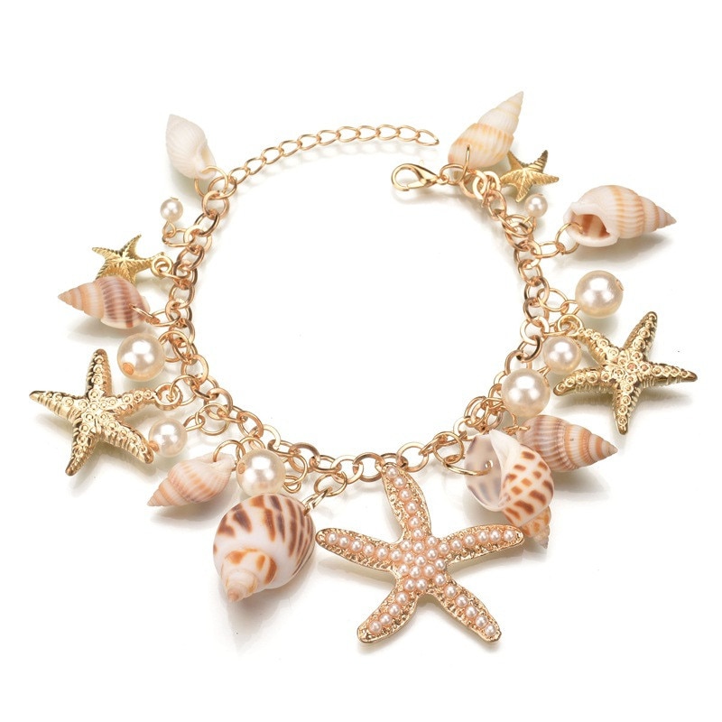 Mode Ster Zeester Schelp Armband Charm Multi-Element Armband Voor Vrouwen Sieraden Zomer Stijl Strand Beste Cadeau