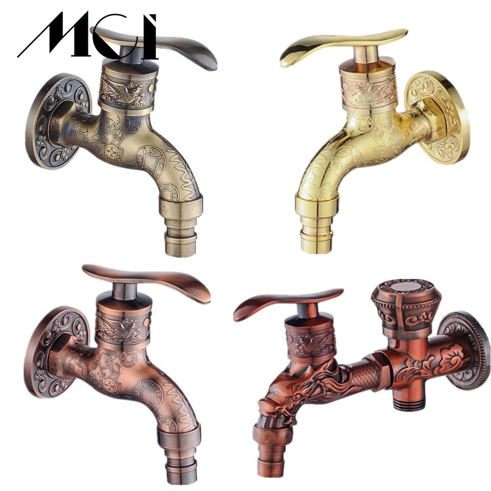 y al por menor, grifo antiguo de aleación de Zinc tallado para pared, grifo Retro decorativo para jardín al aire libre, fregona para máquinas, grifo