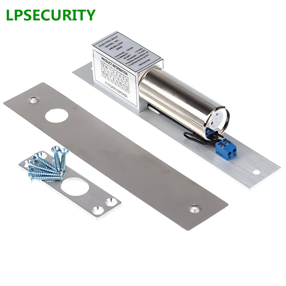 LPSECURITY Fail Safe normal temp 2 Lines Electric Bolt Lock deadbolt for Gate Door RFID Access Control system