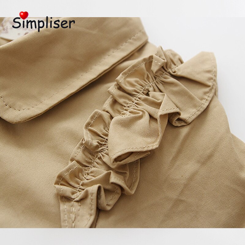 Elegante Meisjes Klassieke Trenchcoat Kids Meisjes Streetwear Windjack Kaki Roze Uitloper Kinderen Lange Mouwen Kleding Riem