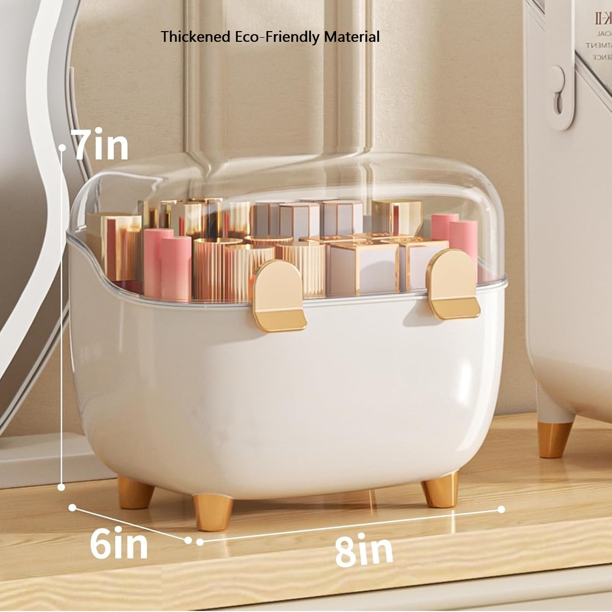 Lippenstifthalter-Organizer mit Deckel, transparenter Acryl-Lippenstift-Ausstellungsständer, Behälter, staubdicht, Schönheits-machen-hoch-Organizer für Kosmetika