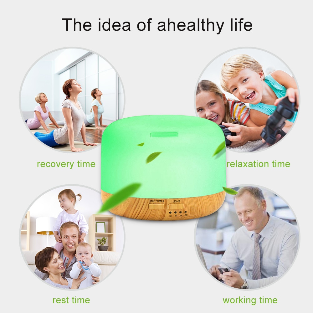 300ML Aromatherapy Humidifier Essential Oil Diffuser with Remote Control Colorful LED Mood Lamp Ultrasonic Air Aroma Humidifier