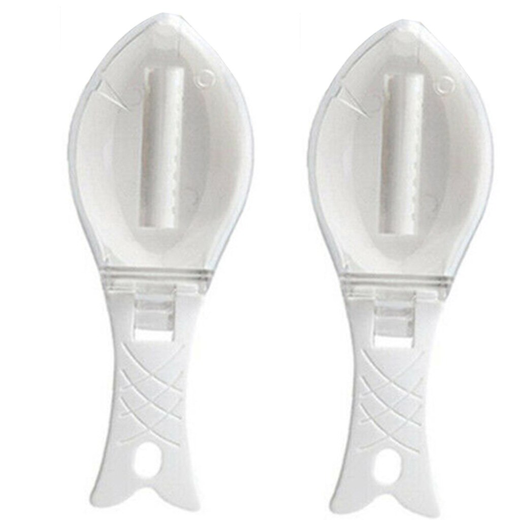 Fish Scale Remover Scraping Brush Portable Handheld Plastic Fish Scale Peeler Easy Clean Fish Cleaning Knife Scaler Kitchen Tool: White