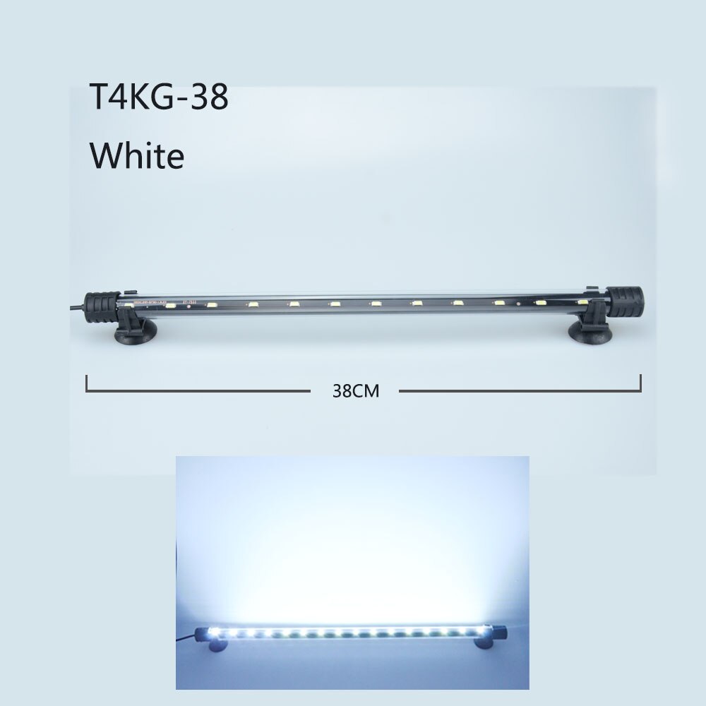 Aquarium Light LED Waterproof Fish Tank Light Underwater Fish Lamp Aquariums Decor Lighting Plant Lamp 18-48CM 220-240V 5730chip: 38cm white