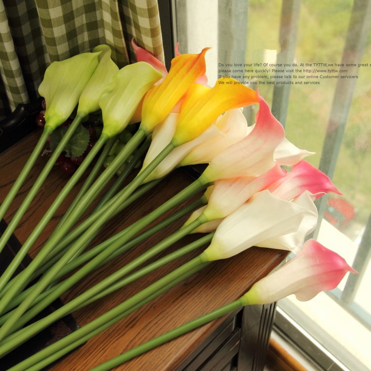 Store 65-95cm high real touch calla pu kunstig blomsterdekoration blomst bryllup valentinsdag