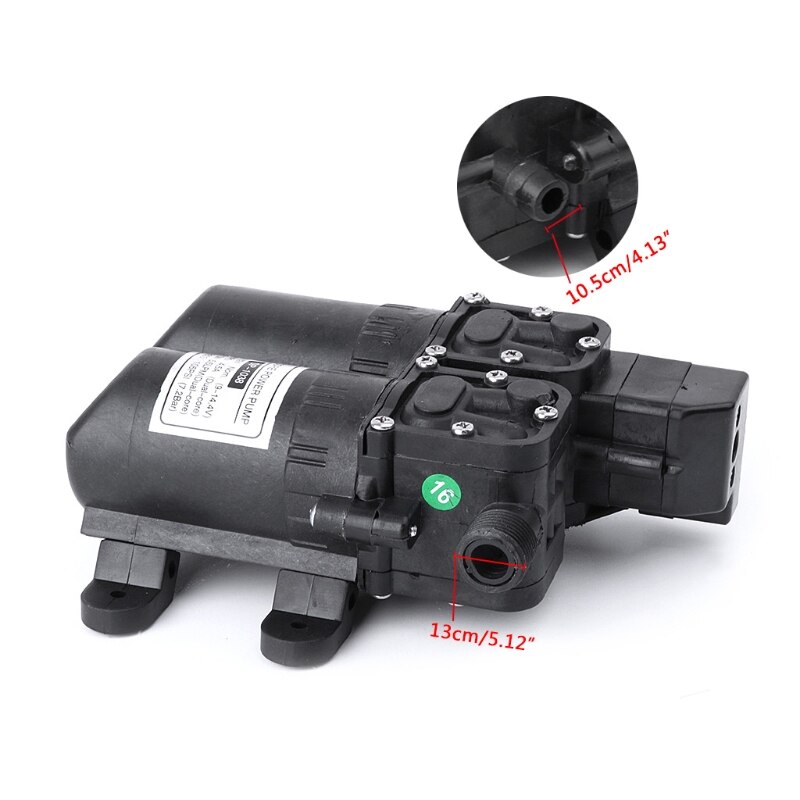 Hög effekt tryck dubbel pump 12v dc mini elektrisk vattenmotor maskin