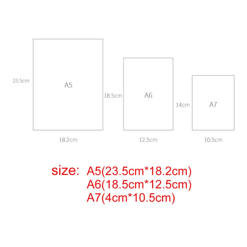 A5/a6/a7 pvc notatblokk tilbehør ark shell kontor skole gjennomsiktig skrivesaker kortfattet 6 hull bindemappe mappe fildeksel: A7