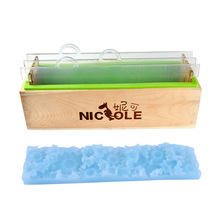 Silicone Soap Mold with Transparent Vertical Acrylic Clapboard & Flower Mat Rectangular Handmade Loaf Soap Making Tool